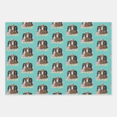 Vier Cavalier King Charles Spaniels in Flowers Inpakpapier Vel (Voorkant 2)