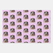Vier Cavalier King Charles Spaniels in Flowers Inpakpapier Vel (Voorkant)