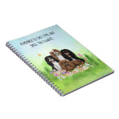 Vier Cavalier King Charles Spaniels in Flowers Notitieboek (Rechterzijde)