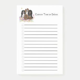 Vier Cavalier King Charles Spaniels in Flowers Post-it® Notes