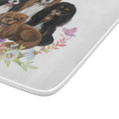 Vier Cavalier King Charles Spaniels in Flowers   Snijplank (Hoek)