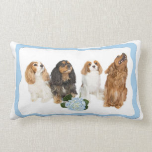 Vier Cavalier King Charles Spaniels Lendenkussen Kussen