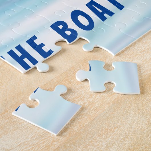 Vier Cavalier King Charles Spaniels op een boot Legpuzzel (Zijkant)