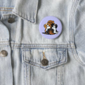 Vier Cavalier King Charles Spaniels Ronde Button 5,7 Cm (In situ)