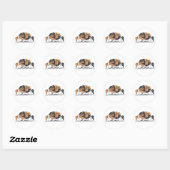 Vier Cavalier King Charles Spaniels Ronde Sticker (Vel)