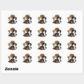 Vier Cavalier King Charles Spaniels Ronde Sticker (Vel)