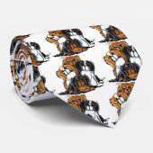 Vier Cavalier King Charles Spaniels Stropdas (Opgerold)