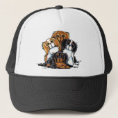 Vier Cavalier King Charles Spaniels Trucker Pet (Voorkant)