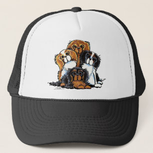 Vier Cavalier King Charles Spaniels Trucker Pet