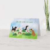 Vier Cavalier Spaniels in een Vloergebied Kaart (Voorkant)