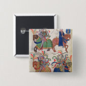 Vier cavaliers van de vierkante button 5,1 cm (Voorkant /achterkant)