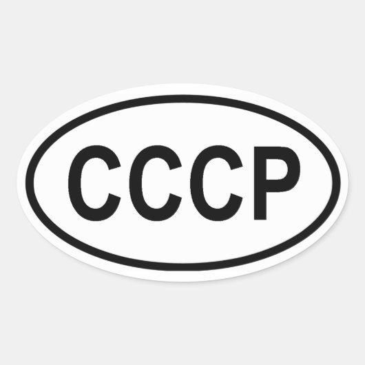 VIER "CCCP" OVALE STICKER (Voorkant)
