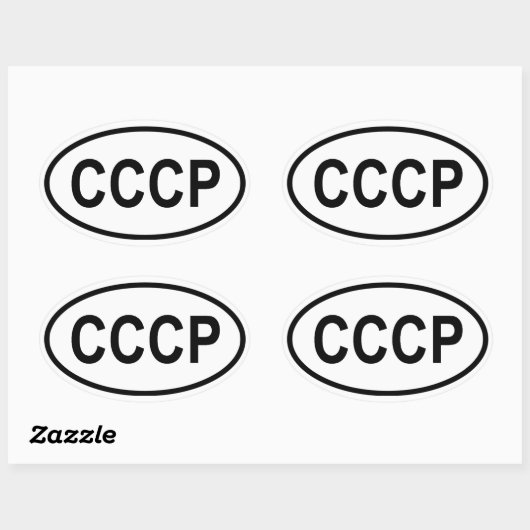 VIER "CCCP" OVALE STICKER (Vel)