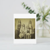 Vier Cheyenne Scouts  Stereoview Briefkaart (Staand voorkant)