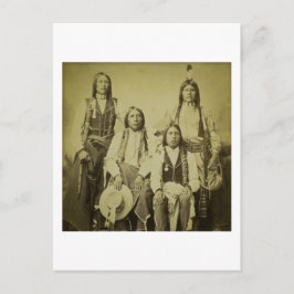 Vier Cheyenne Scouts Stereoview Briefkaart