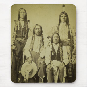 Vier Cheyenne Scouts  Stereoview Muismat