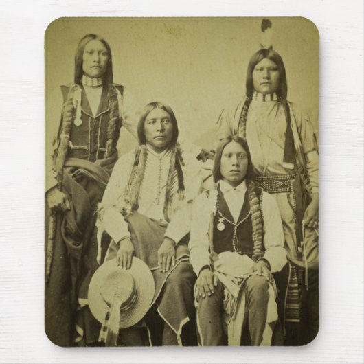 Vier Cheyenne Scouts  Stereoview Muismat (Voorkant)