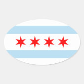 VIER Chicago Flag Ovale Sticker (Voorkant)
