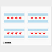 VIER Chicago Flag Rechthoekige Sticker (Vel)