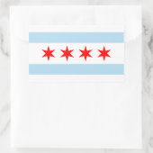 VIER Chicago Flag Rechthoekige Sticker (Tas)