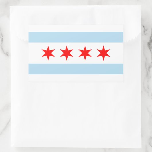 VIER Chicago Flag Rechthoekige Sticker (Tas)