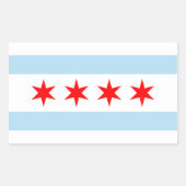 VIER Chicago Flag Rechthoekige Sticker (Voorkant)