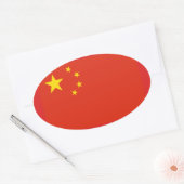 VIER China (VRC) Ovale Sticker (Envelop)