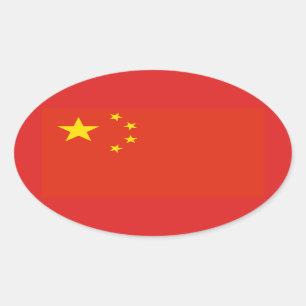 VIER China (VRC) Ovale Sticker