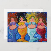 Vier Chubby Mermaids Briefkaart (Voorkant / Achterkant)