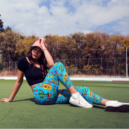 Vier Cinco de Mayo Levendige Blauwe Leggings