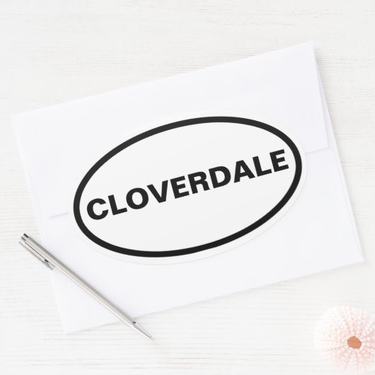 VIER Cloverdale, Montgomery, Alabama Ovale Sticker (Envelop)