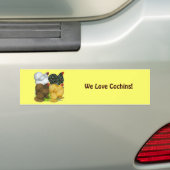 Vier Cochin Hens Bumpersticker (Op auto)