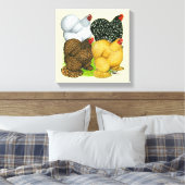 Vier Cochin Hens Canvas Afdruk (Insitu (Slaapkamer))