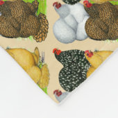 Vier Cochin Hens Fleece Deken (Hoek)