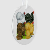 Vier Cochin Hens Ornament (voorkant)
