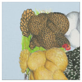 Vier Cochin Hens Stof (Close Up)
