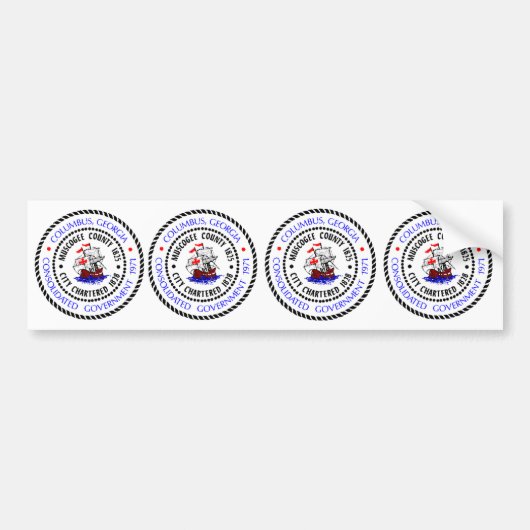 VIER Columbus, Georgia Seal Bumpersticker (Voorkant)