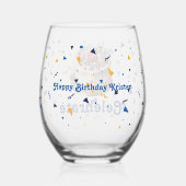 Vier, Confetti en Cake Stemless wijnglas Wijnglas Zonder Voet (Achterkant)