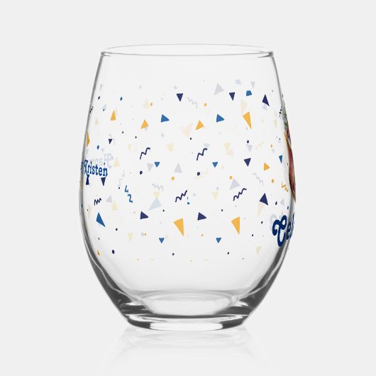 Vier, Confetti en Cake Stemless wijnglas Wijnglas Zonder Voet (Rechts)