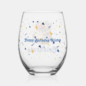 Vier, Confetti en Cake Stemless wijnglas Zonder Voet (Achterkant)