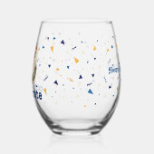 Vier, Confetti en Cake Stemless wijnglas Zonder Voet (Links)
