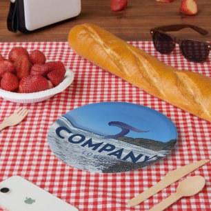 Vier Corporate Branded Custom Company Logo Papieren Bordje