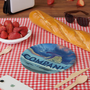 Vier Corporate Branded Custom Company Logo Papieren Bordje
