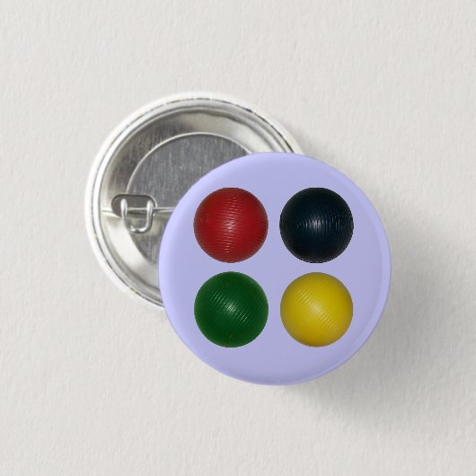 Vier Croquet Balls Ronde Button 3,2 Cm (Voorkant /achterkant)