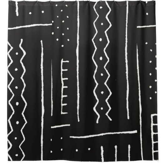 "Vier cultuur in elke lijn" Douchegordijn (Voorkant)