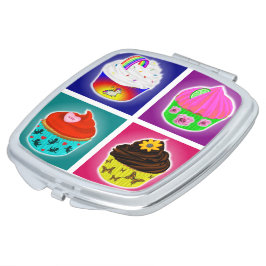 Vier Cupcakes Compacte Spiegel Makeup Spiegeltje
