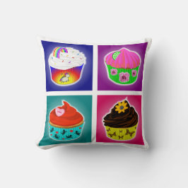 Vier Cupcakes Worpkussen Kussen