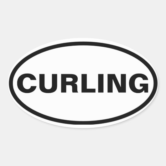 VIER "CURLING" OVALE STICKER (Voorkant)