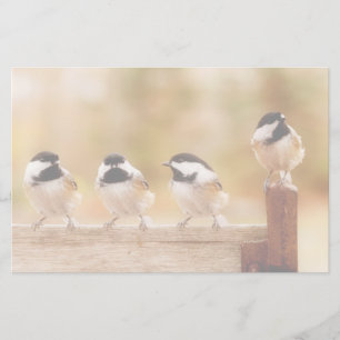 Vier Cute Chickadees Briefpapier
