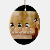 Vier Cute Chickadees Keramisch Ornament (Rechts)